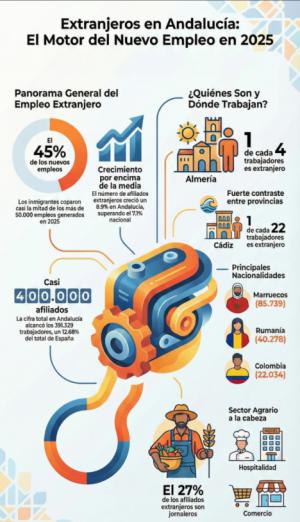 Almería se consolida como el motor del empleo extranjero