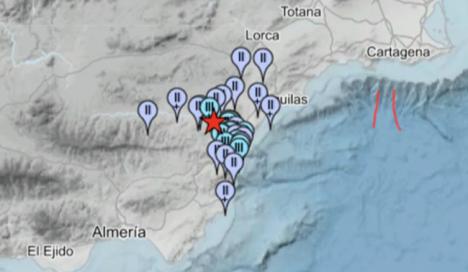 Un seísmo de magnitud 3,7 en Zurgena se hace sentir en más de una veintena de localidades del Levante de Almería