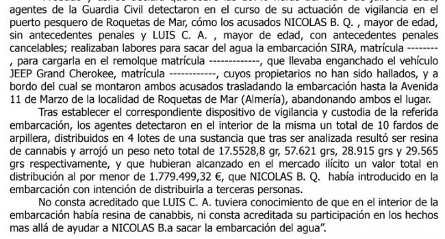 4 años de prisión por transportar casi 300 kilos de droga