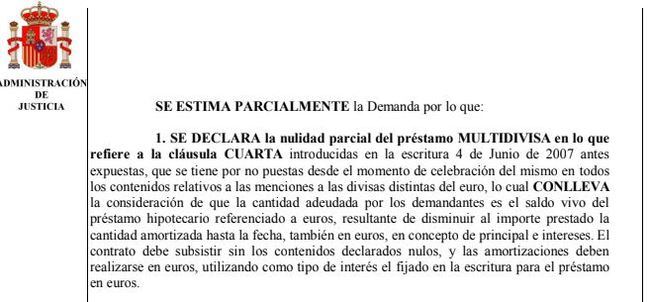 Declaran nula una hipoteca multidivisa de dos administrativos.