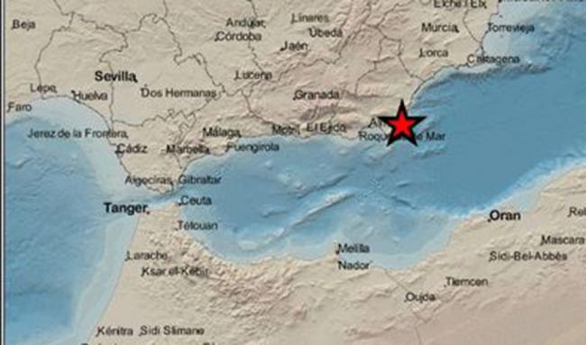 Terremoto de magnitud 3,4 al suroeste de Carboneras