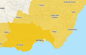 Alerta amarilla en Almería ante la previsión de lluvias y tormentas