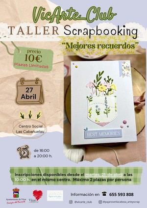 Taller de scrapbooking en Vícar el 27 de abril