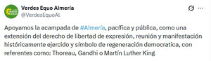 Verdes Equo compara a los acampado por la vivienda con Gandhi y Martin Luther King