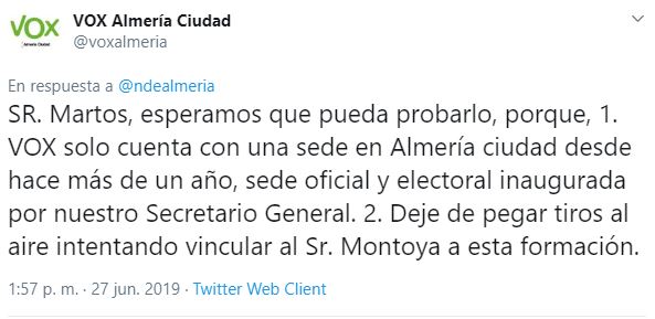 A Vox se le olvida que ha tenido “sede electoral” en Almería